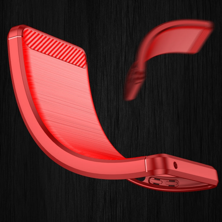For Lenovo K13 Brushed Texture Carbon Fiber TPU Phone Case(Red)