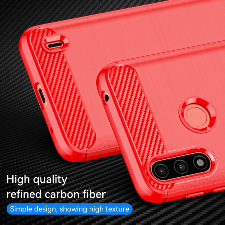 For Lenovo K13 Brushed Texture Carbon Fiber TPU Phone Case(Red)