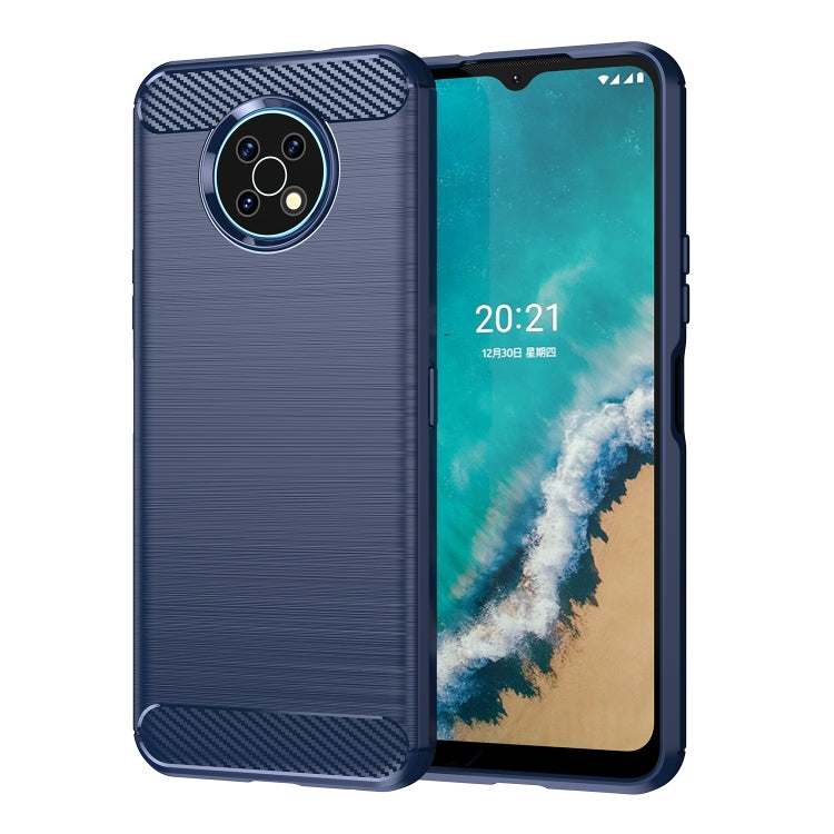 For Nokia G50 Brushed Texture Carbon Fiber TPU Phone Case(Blue)