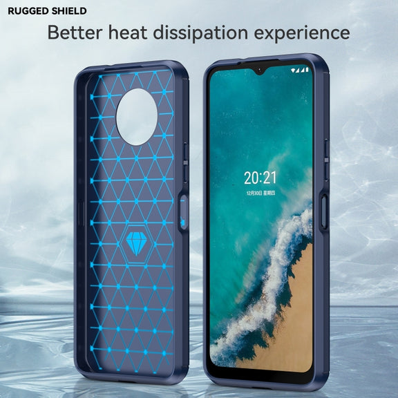 For Nokia G50 Brushed Texture Carbon Fiber TPU Phone Case(Blue)