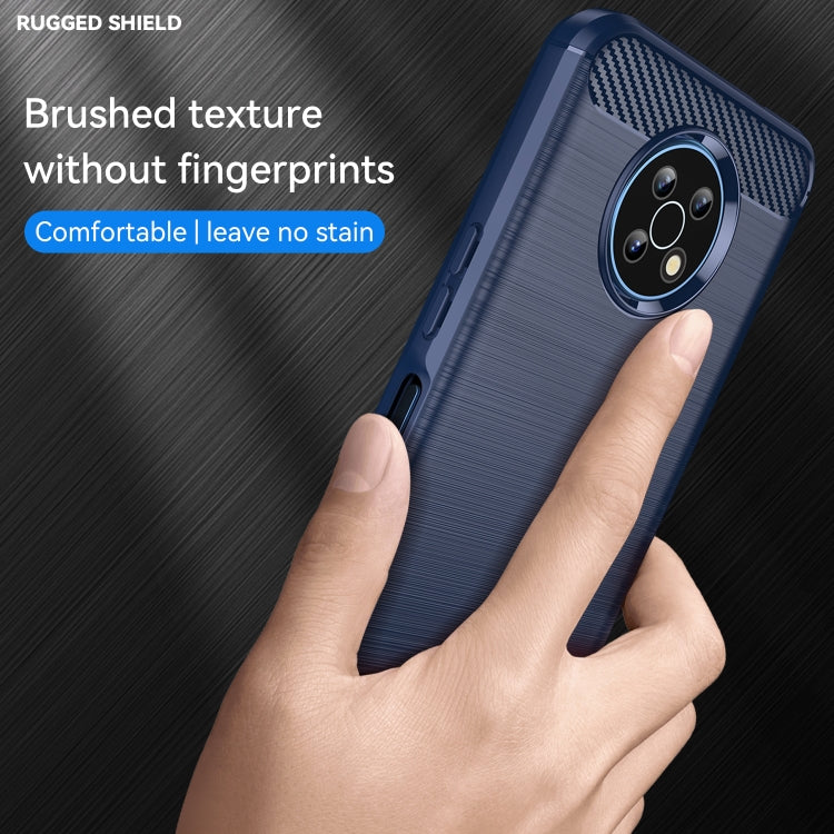 For Nokia G50 Brushed Texture Carbon Fiber TPU Phone Case(Blue)