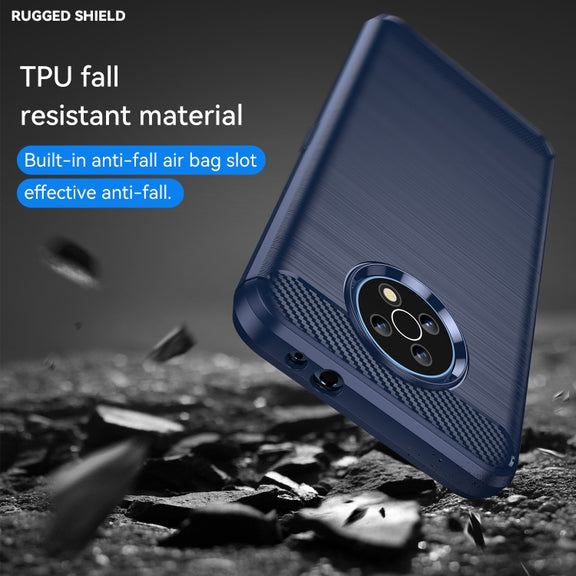 For Nokia G50 Brushed Texture Carbon Fiber TPU Phone Case(Blue)