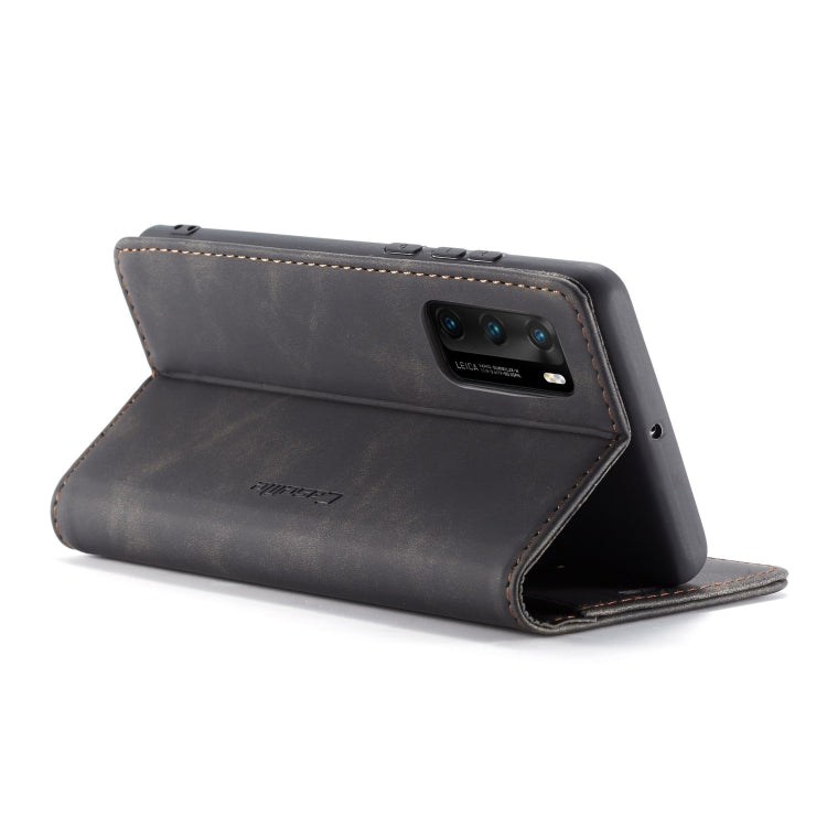 For Huawei P40 CaseMe-013 Multifunctional Horizontal Flip Leather Case with Card Slot & Holder & Wallet(Black)