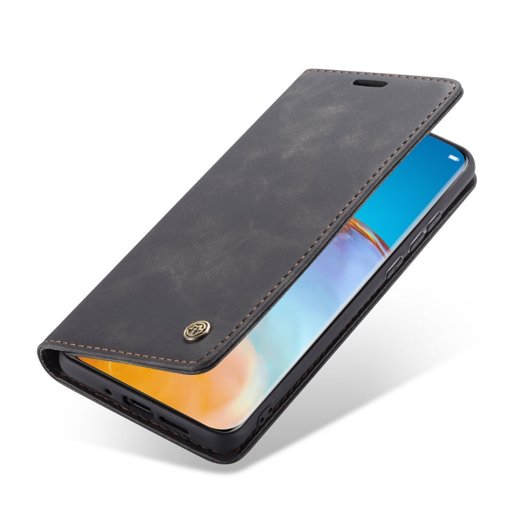 For Huawei P40 CaseMe-013 Multifunctional Horizontal Flip Leather Case with Card Slot & Holder & Wallet(Black)
