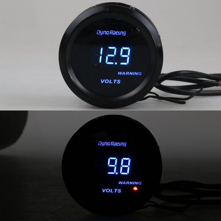 Car Modified 12V Universal 52mm Blue Light Digital Display Meter, Style:Voltmeter