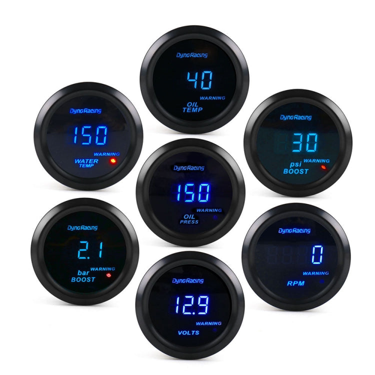 Car Modified 12V Universal 52mm Blue Light Digital Display Meter, Style:Voltmeter