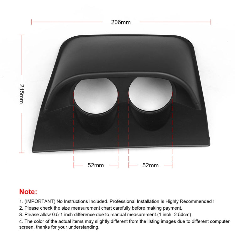 Car 52mm 2 Holes Dash Gauge Meter Pod Mount Holder, Style:Carbon Fiber
