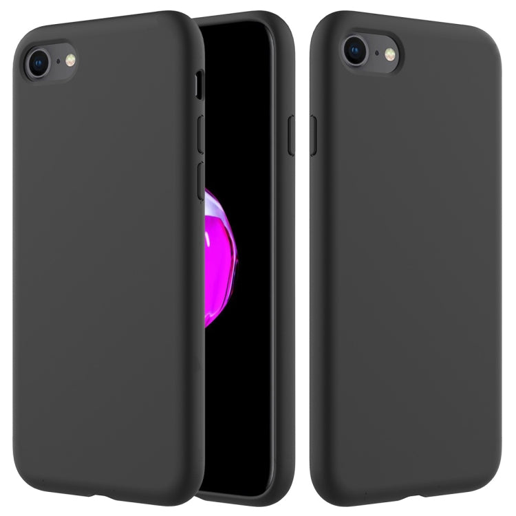 For iPhone SE 2022 / SE 2020 Shockproof Full Coverage Silicone Soft Protective Case(Black)