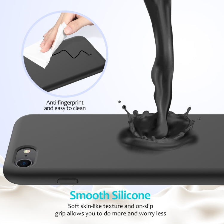 For iPhone SE 2022 / SE 2020 Shockproof Full Coverage Silicone Soft Protective Case(Black)