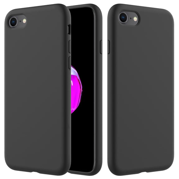 For iPhone SE 2022 / SE 2020 Shockproof Full Coverage Silicone Soft Protective Case(Black)