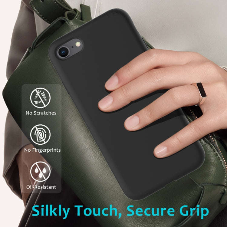 For iPhone SE 2022 / SE 2020 Shockproof Full Coverage Silicone Soft Protective Case(Black)