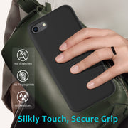 For iPhone SE 2022 / SE 2020 Shockproof Full Coverage Silicone Soft Protective Case(Black)