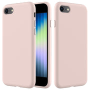 For iPhone SE 2022 / SE 2020 Shockproof Full Coverage Silicone Soft Protective Case(Pink)