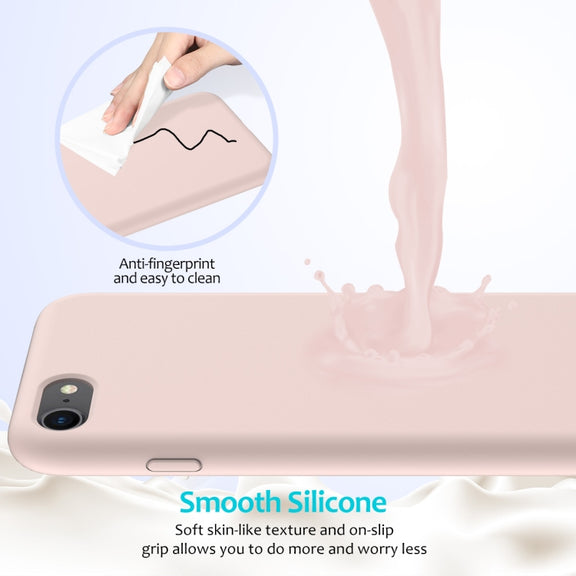 For iPhone SE 2022 / SE 2020 Shockproof Full Coverage Silicone Soft Protective Case(Pink)
