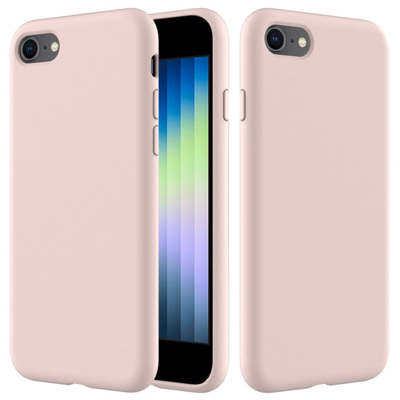 For iPhone SE 2022 / SE 2020 Shockproof Full Coverage Silicone Soft Protective Case(Pink)