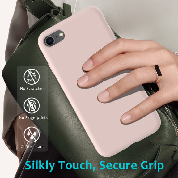 For iPhone SE 2022 / SE 2020 Shockproof Full Coverage Silicone Soft Protective Case(Pink)