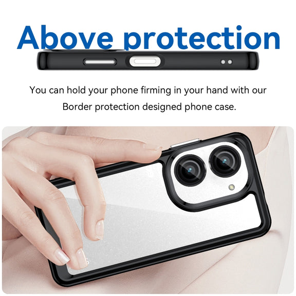 For Asus ZenFone 9 Colorful Series Acrylic + TPU Phone Case(Black)