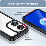 For Asus ZenFone 9 Colorful Series Acrylic + TPU Phone Case(Black)