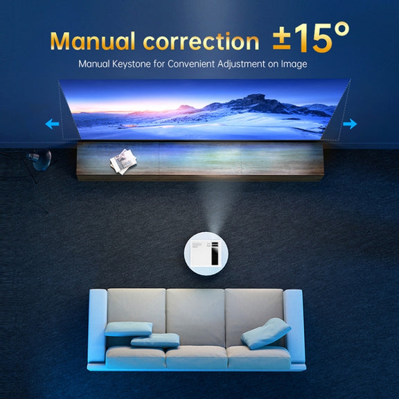 Y6 190ANSI 1024x600P LED Projector Support Screen Mirroring, AU Plug(White)