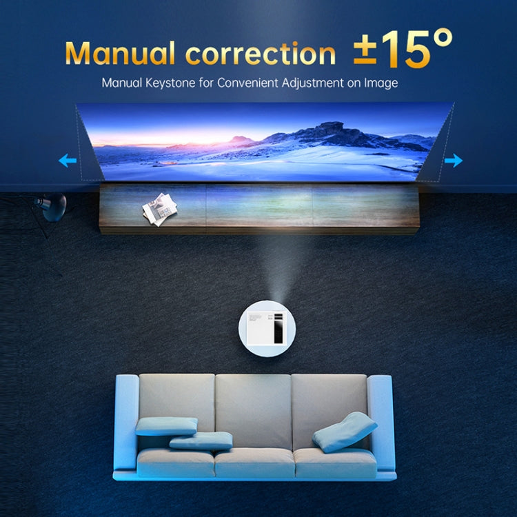 Y6 190ANSI 1024x600P LED Projector Support Screen Mirroring, EU Plug(White)