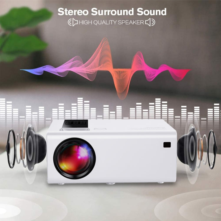 Y6 190ANSI 1024x600P LED Projector Support Screen Mirroring, US Plug(White)