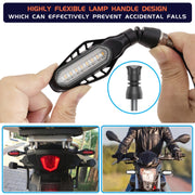 4 PCS Modified Motorcycle 16LEDs Brake Turn Tail Light, Transparent Shell(Red Light + Yellow Light)