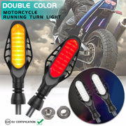4 PCS Modified Motorcycle 16LEDs Brake Turn Tail Light, Smoked Shell(Red Light + Yellow Light)