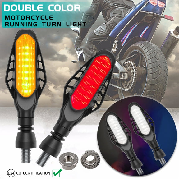 4 PCS Modified Motorcycle 16LEDs Brake Turn Tail Light, Smoked Shell(Red Light + Yellow Light)