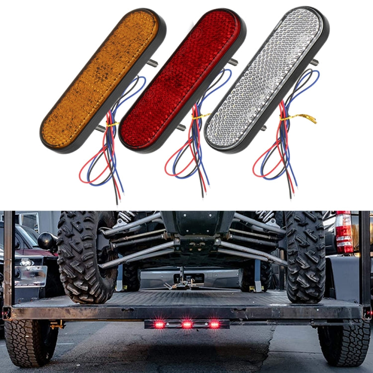 2 PCS 24LED Reflector Brake Light Turn Signal Light(White Shell Yellow Light)