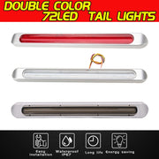2 PCS 72LEDs Two-color Brake Turn Tail Light(Smoked Shell Red Light + Flowing Yellow Light)