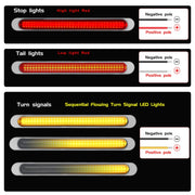 2 PCS 72LEDs Two-color Brake Turn Tail Light(Smoked Shell Red Light + Flowing Yellow Light)