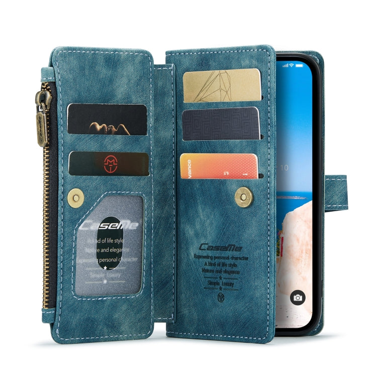 For iPhone 14 CaseMe C30 Multifunctional Phone Leather Case (Blue)