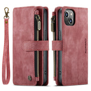 For iPhone 14 CaseMe C30 Multifunctional Phone Leather Case (Red)