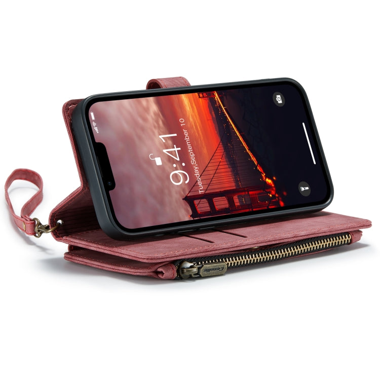For iPhone 14 CaseMe C30 Multifunctional Phone Leather Case (Red)