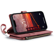 For iPhone 14 CaseMe C30 Multifunctional Phone Leather Case (Red)