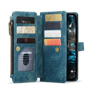 For iPhone 14 Plus CaseMe C30 Multifunctional Phone Leather Case (Blue)