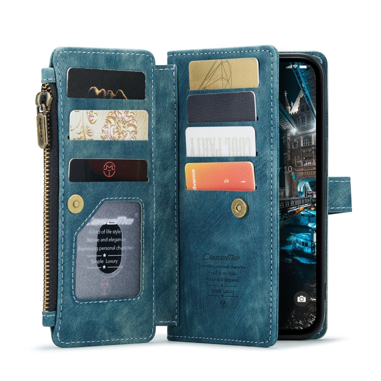 For iPhone 14 Plus CaseMe C30 Multifunctional Phone Leather Case (Blue)