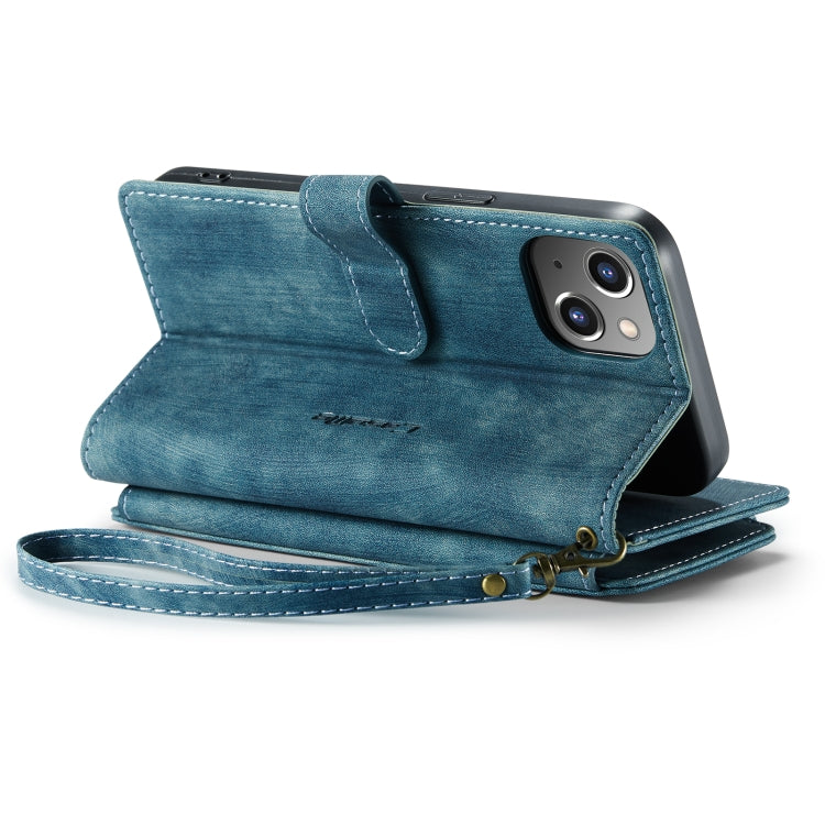 For iPhone 14 Plus CaseMe C30 Multifunctional Phone Leather Case (Blue)