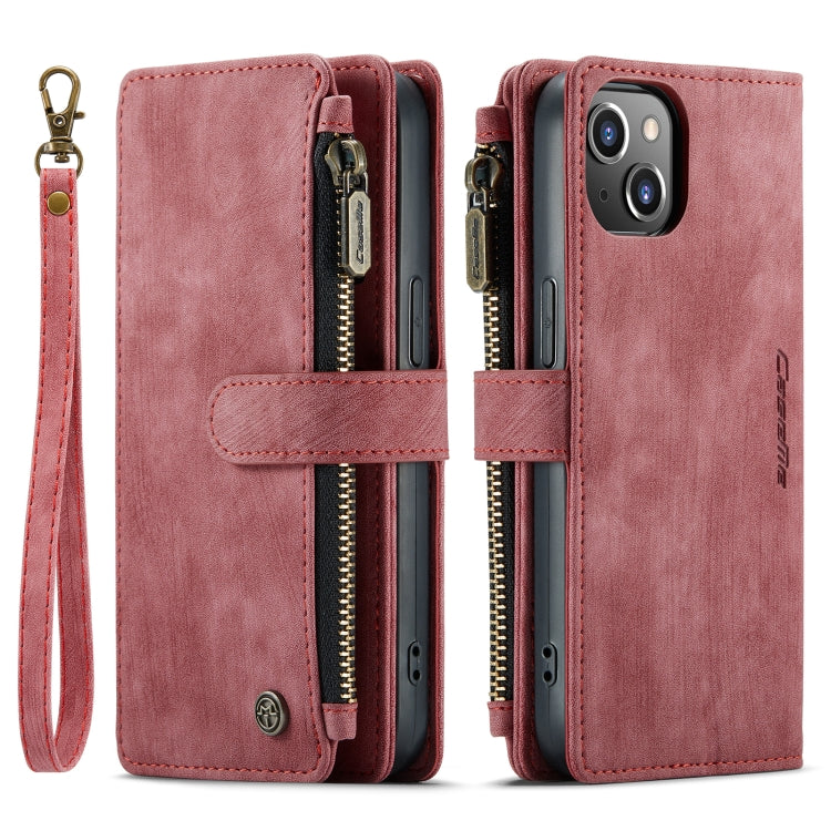 For iPhone 14 Plus CaseMe C30 Multifunctional Phone Leather Case (Red)