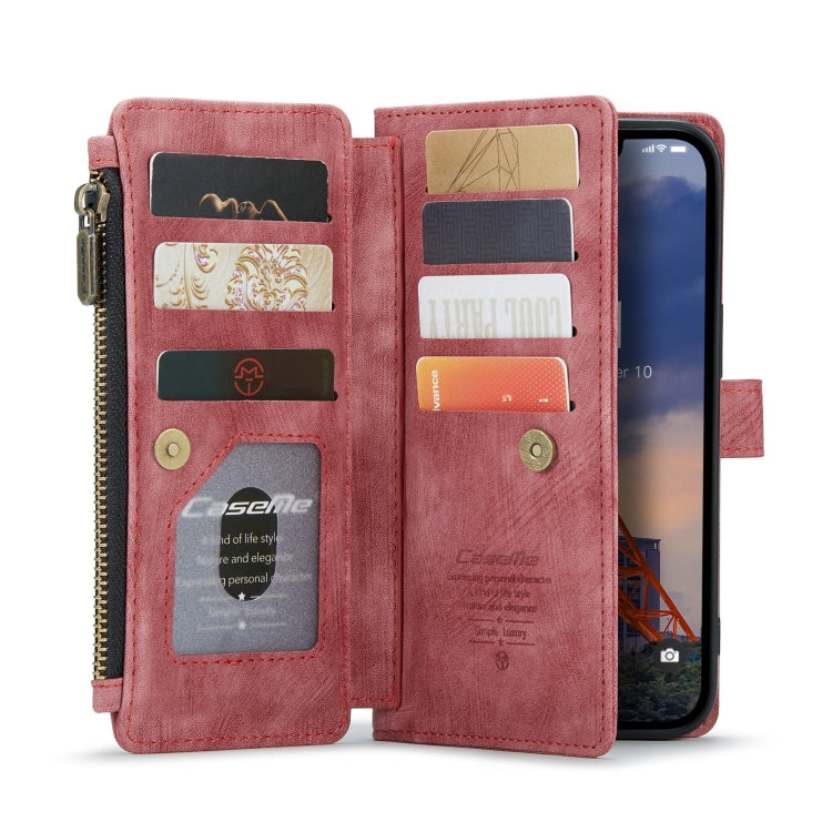 For iPhone 14 Plus CaseMe C30 Multifunctional Phone Leather Case (Red)
