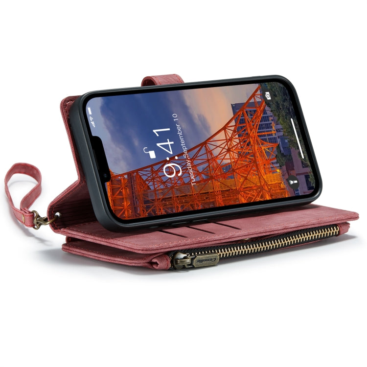 For iPhone 14 Plus CaseMe C30 Multifunctional Phone Leather Case (Red)