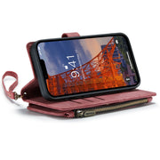 For iPhone 14 Plus CaseMe C30 Multifunctional Phone Leather Case (Red)