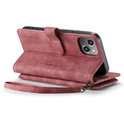 For iPhone 14 Plus CaseMe C30 Multifunctional Phone Leather Case (Red)