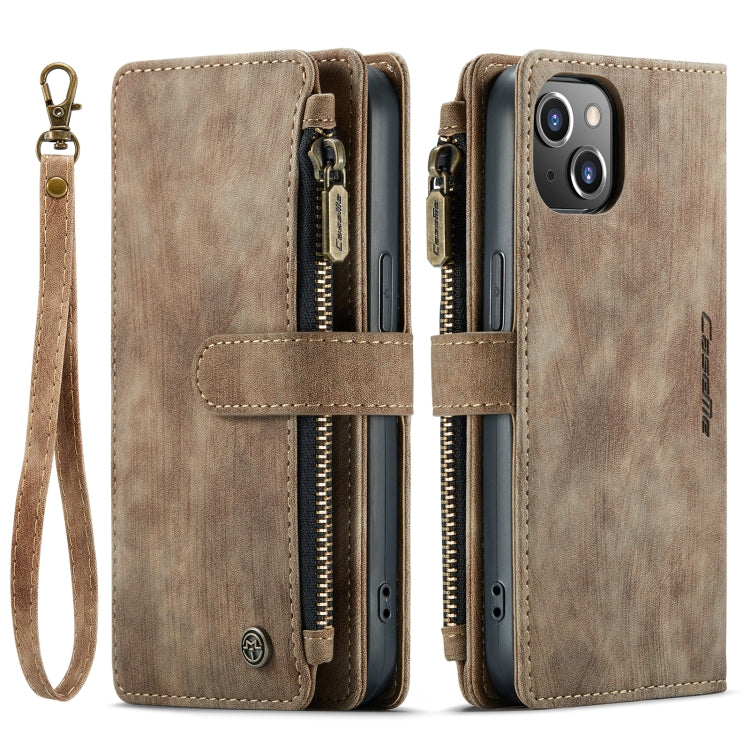 For iPhone 14 Plus CaseMe C30 Multifunctional Phone Leather Case (Brown)