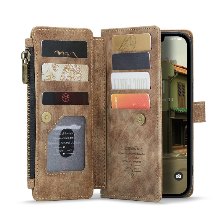 For iPhone 14 Plus CaseMe C30 Multifunctional Phone Leather Case (Brown)