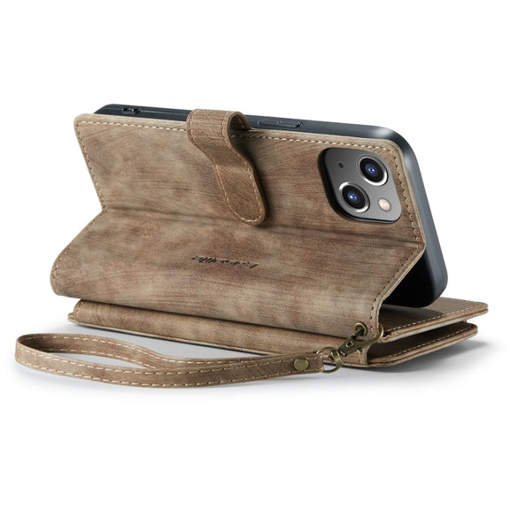 For iPhone 14 Plus CaseMe C30 Multifunctional Phone Leather Case (Brown)