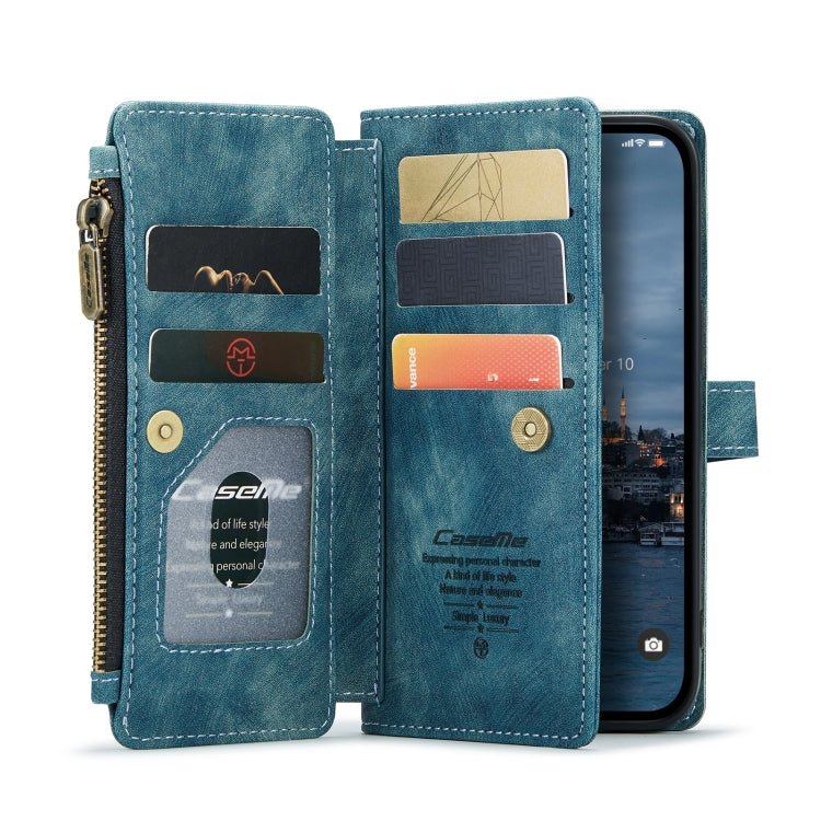 For iPhone 14 Pro CaseMe C30 Multifunctional Phone Leather Case(Blue)