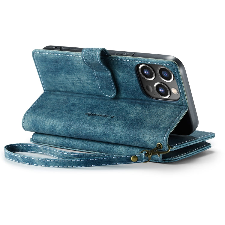 For iPhone 14 Pro CaseMe C30 Multifunctional Phone Leather Case(Blue)