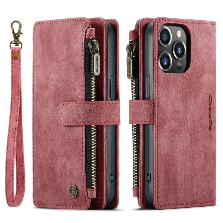 For iPhone 14 Pro CaseMe C30 Multifunctional Phone Leather Case(Red)