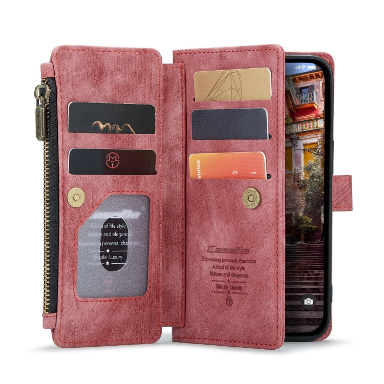 For iPhone 14 Pro CaseMe C30 Multifunctional Phone Leather Case(Red)